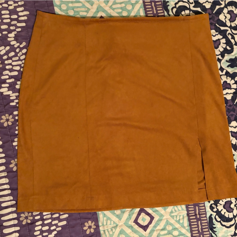 Elegant Tan Swede Women's Skirt
